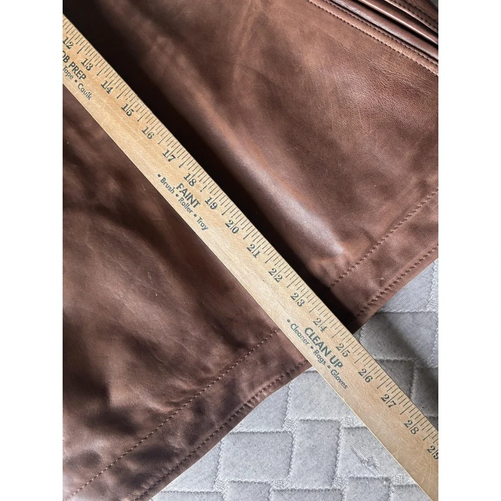 Gap Jacket Kids XL 12-16 Brown Leather Sherpa Lined Zip Coat Warm Winter